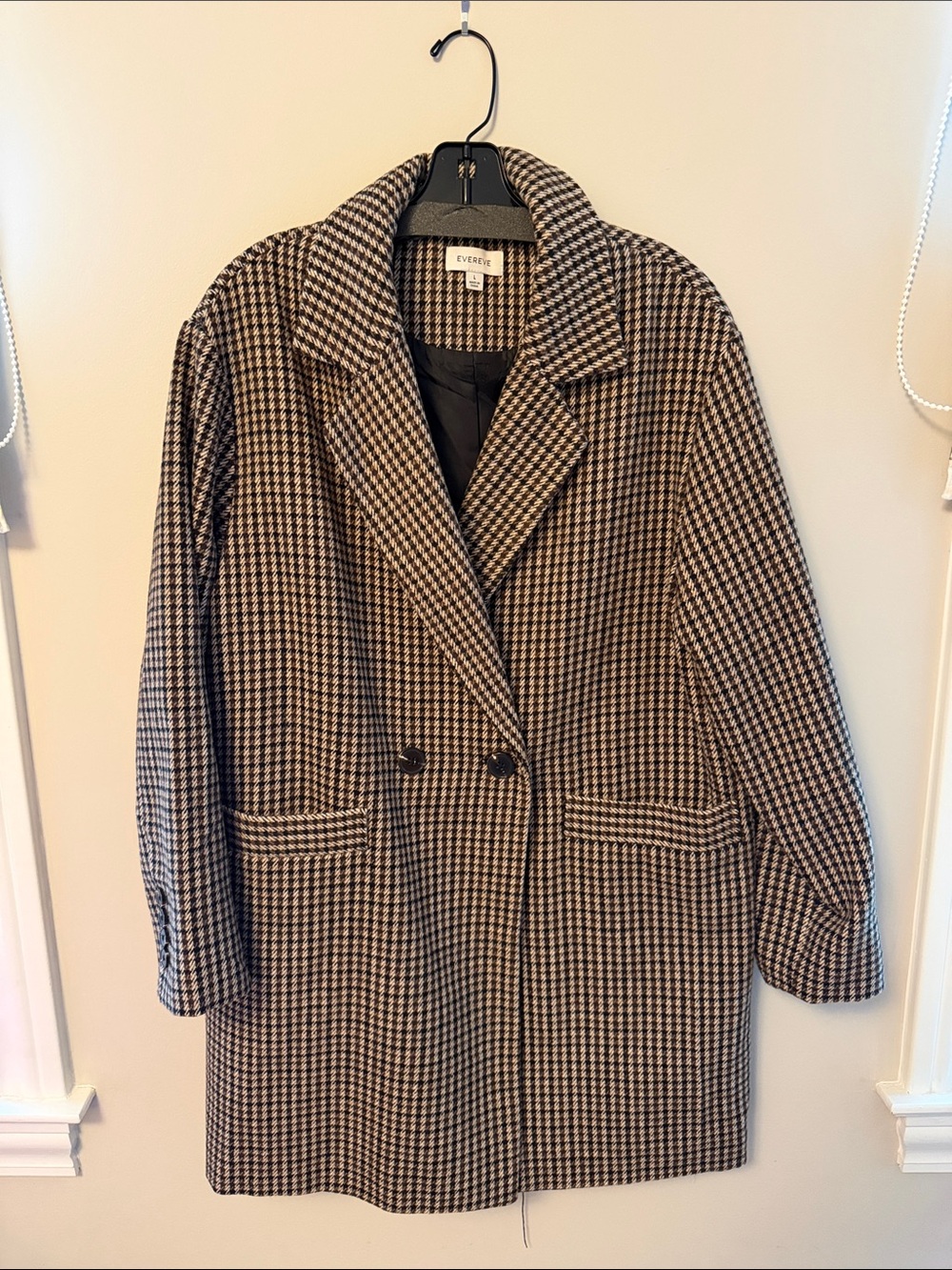 Evereve - Oversized Houndstooth Wool-Blend Coat